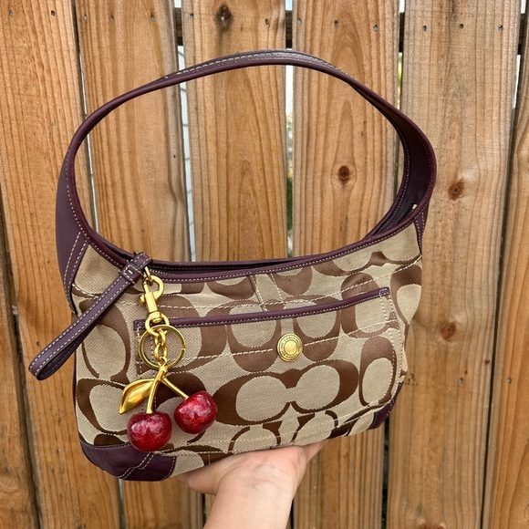COACH Ergo Y2K Vintage Hobo Shoulder Bag Signature Canvas Purple - Picture 2 of 7